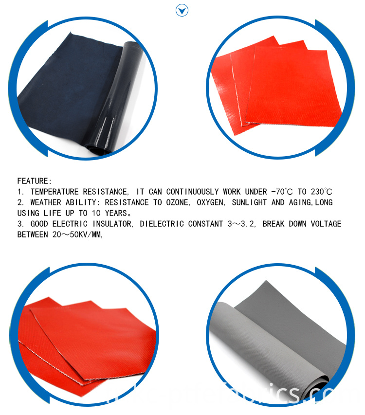 tissu en fibre de verre silicone silicone fiberglass fabric